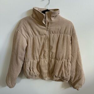 Tan corduroy puffer